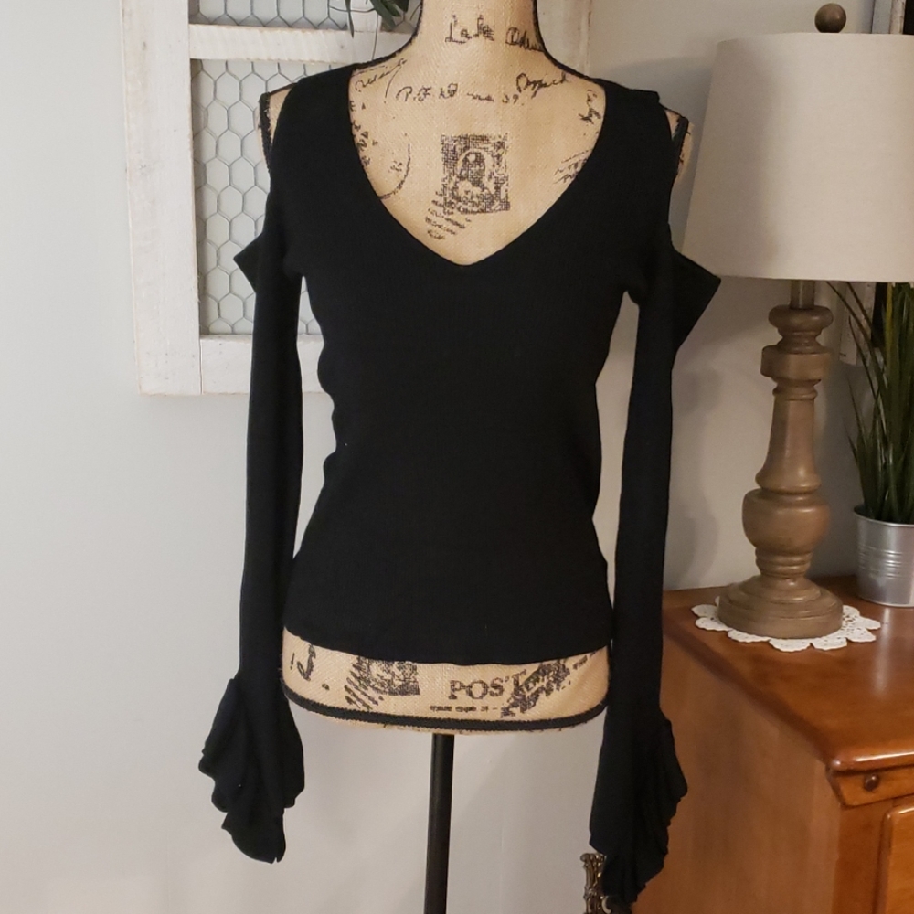 Express knit black shirt size large NWT